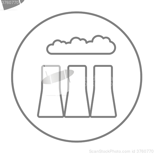 Image of Factory pipes line icon.