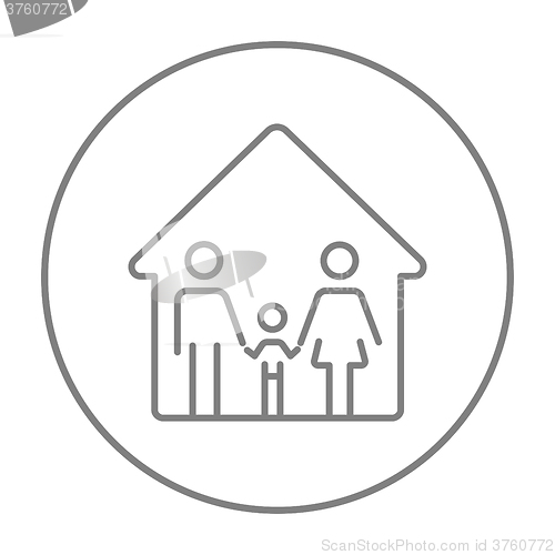 Image of Family house line icon.