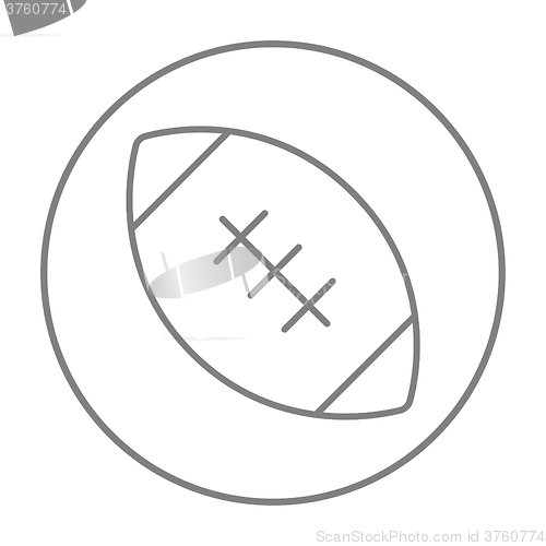 Image of Rugby football ball line icon.