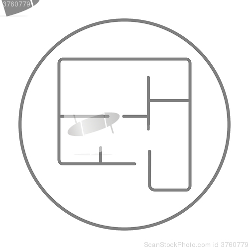 Image of Layout of the house line icon.