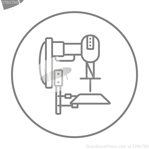 Image of Industrial automated robot line icon.