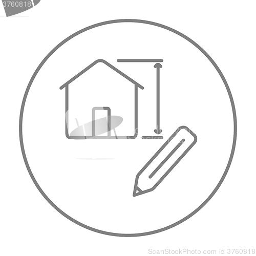 Image of House design line icon.