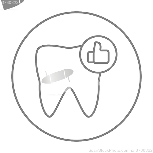 Image of Healthy tooth line icon.