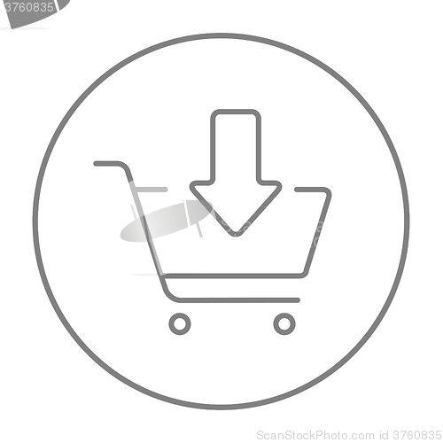 Image of Online shopping cart line icon.