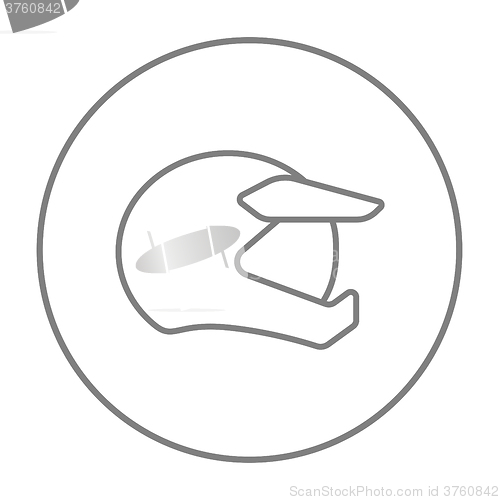 Image of Motorcycle helmet line icon.