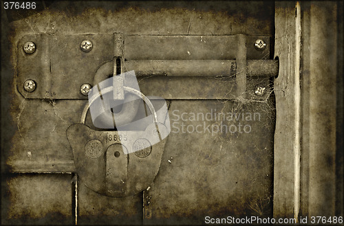 Image of old locked door