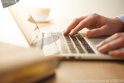 Image of The hands on the keyboard