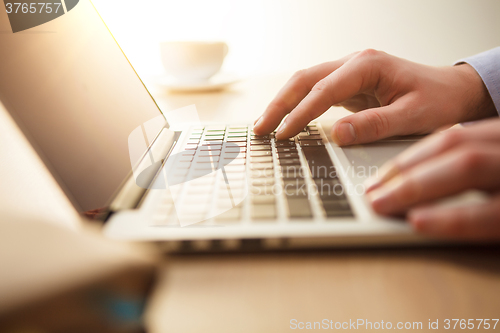 Image of The hands on the keyboard