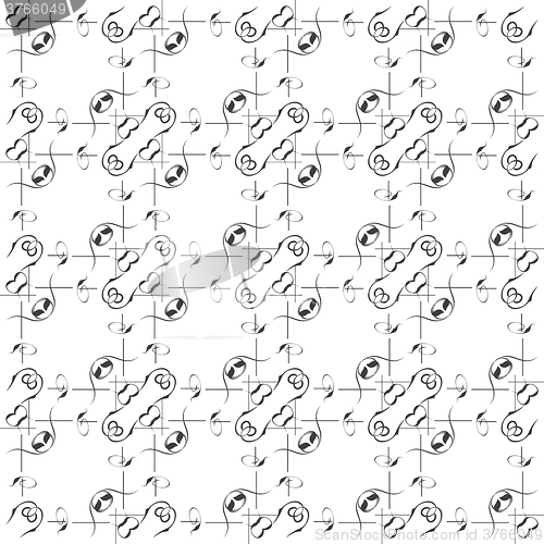 Image of Seamless pattern in islamic style, black and white Vector background