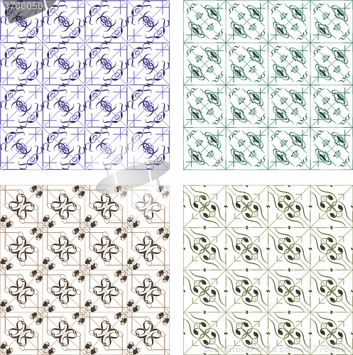 Image of vector set abstract seamless patterns