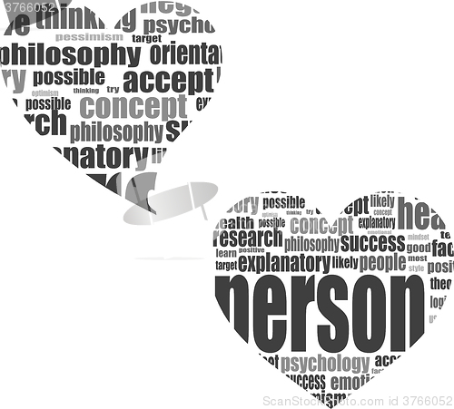 Image of vector Social media love concept in word tag cloud of think bubble