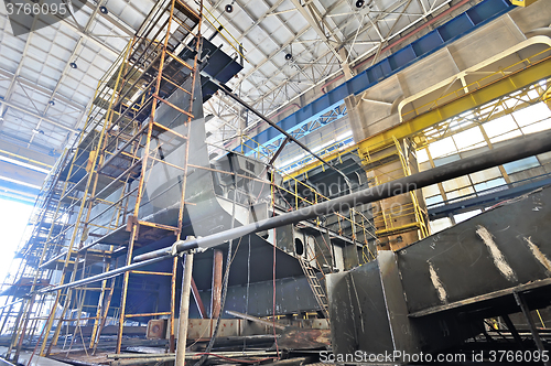 Image of Ship building and scaffolding 