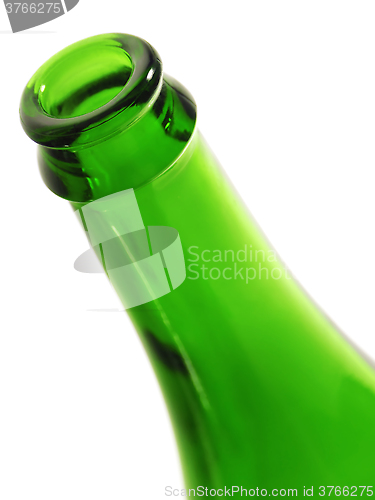 Image of Rim of green empty bottle.