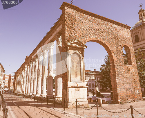 Image of Retro looking Colonne di San Lorenzo Milan