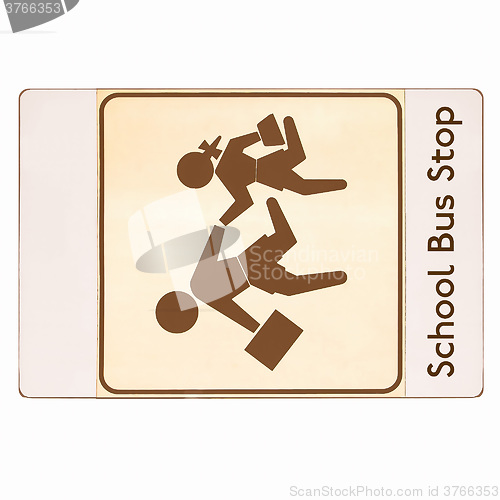 Image of  School bus stop sign vintage