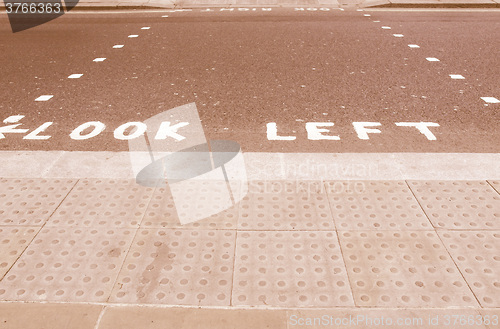 Image of  Look Left sign vintage