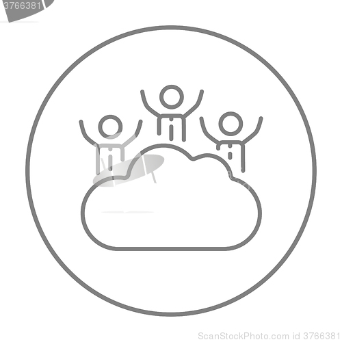 Image of Cloud computing line icon.