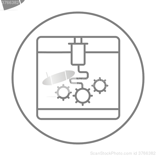 Image of Tree D printing line icon.