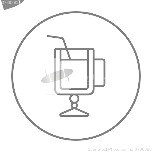 Image of Glass with drinking straw line icon.