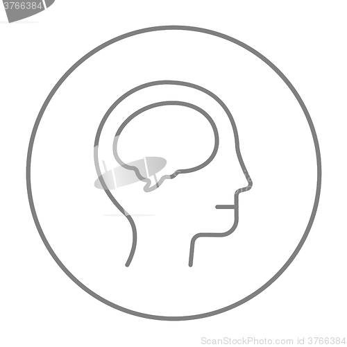 Image of Human head with brain line icon.