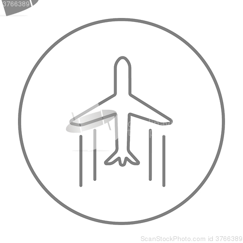 Image of Cargo plane line icon.