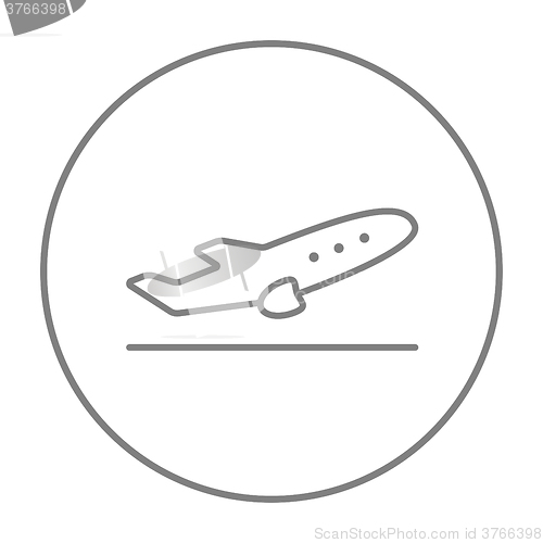 Image of Plane taking off line icon.