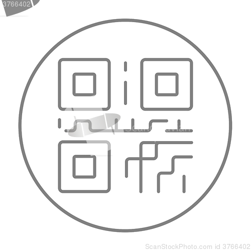 Image of QR code line icon.