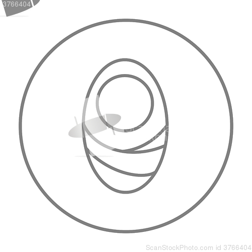 Image of Infant wrapped in swaddling clothes line icon.