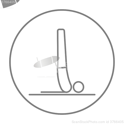 Image of Man practicing yoga line icon.