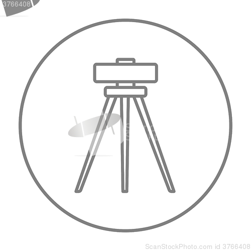 Image of Theodolite on tripod line icon.