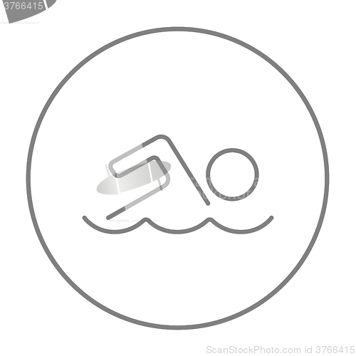 Image of Swimmer line icon.