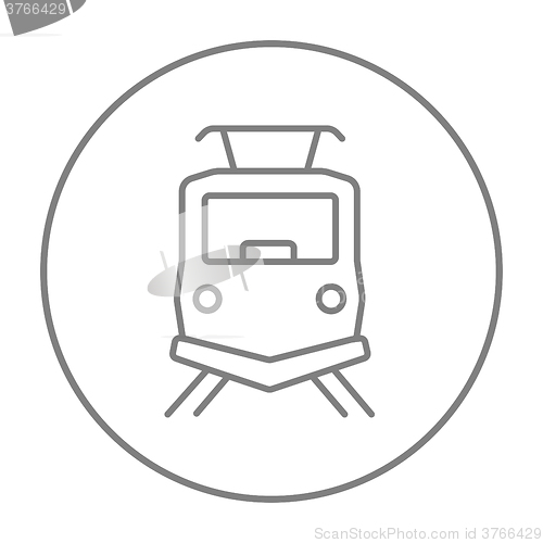 Image of Front view of train line icon.