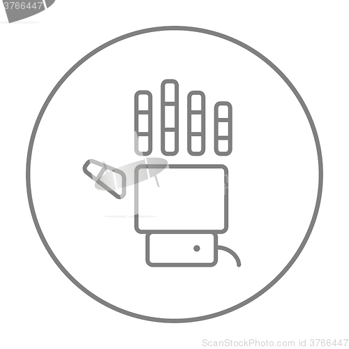 Image of Robot hand line icon.