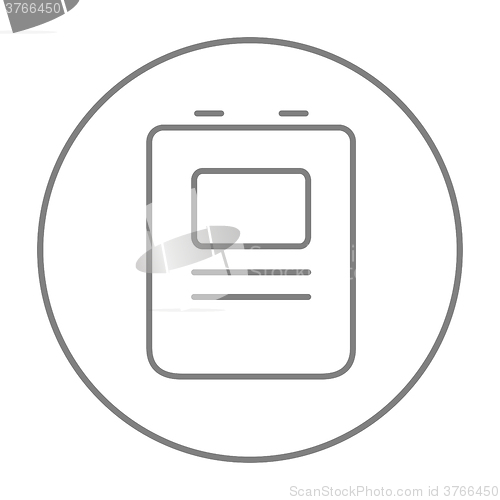 Image of Heart defibrillator line icon.