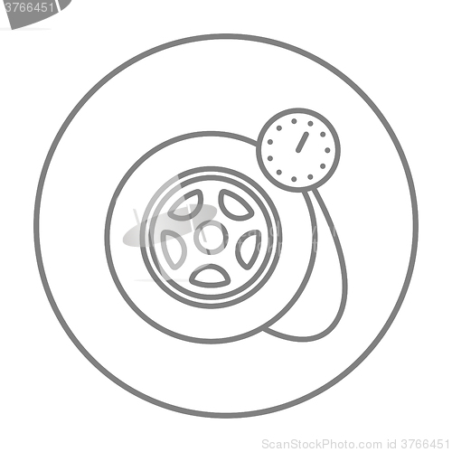 Image of Pressure gauge tyre  line icon.