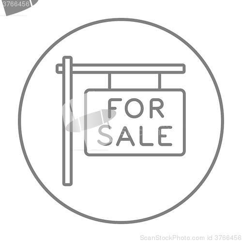 Image of For sale placard line icon.