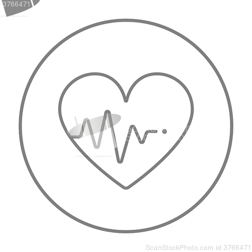 Image of Heart with cardiogram line icon.