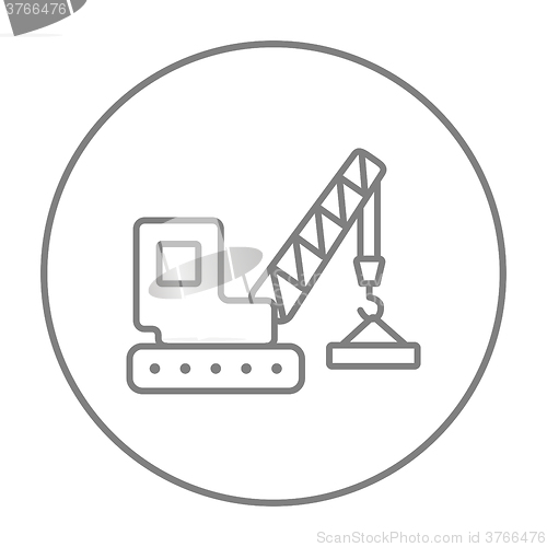 Image of Lifting crane line icon.