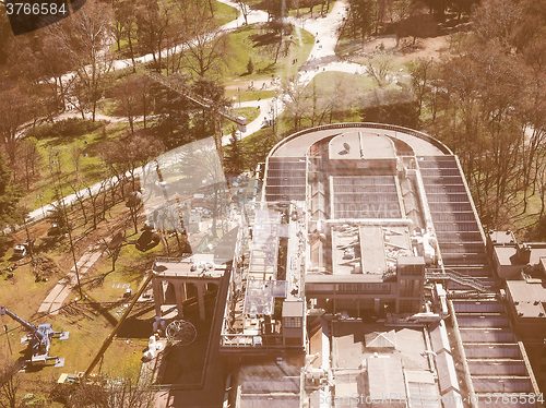 Image of Retro looking Milan aerial view