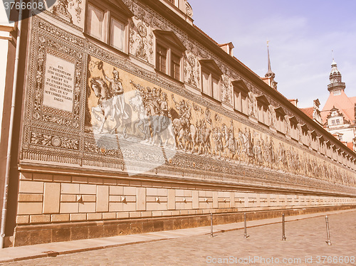 Image of Fuerstenzug Procession of Princes in Dresden, Germany vintage