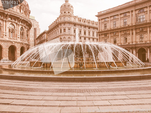 Image of Piazza de Ferrari in Genoa vintage