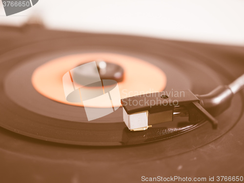 Image of  Vinyl record on turntable vintage