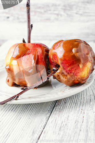 Image of Two glazed the ripe apples