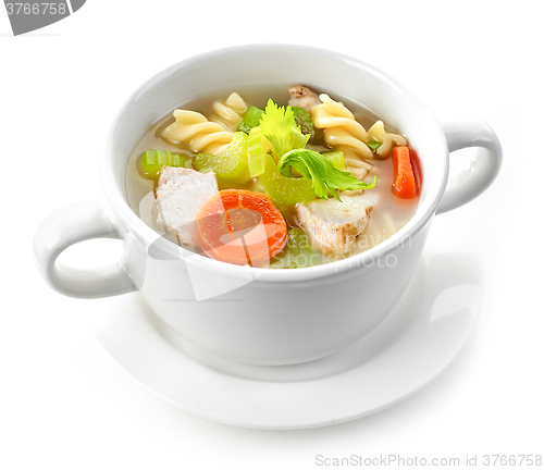 Image of chicken and vegetable soup