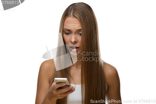 Image of Beautiful woman with mobile phone