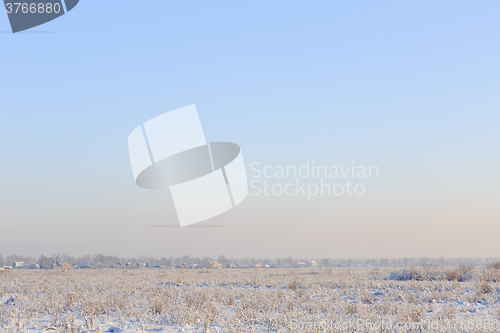 Image of snow-covered field with grass