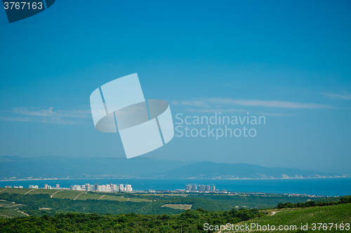 Image of City, mountain and sea views on a Sunny day