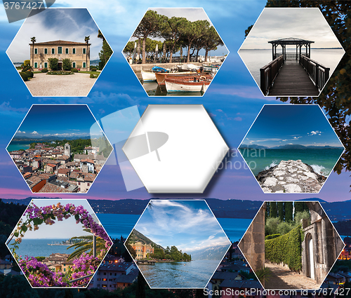 Image of The collage from views of  Lake Garda