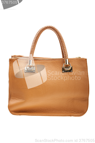 Image of Brown womens bag isolated on white background.