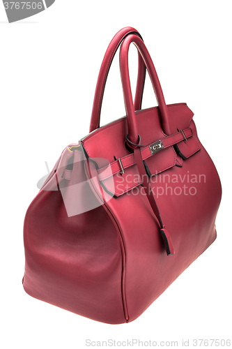 Image of Red womens bag isolated on white background.